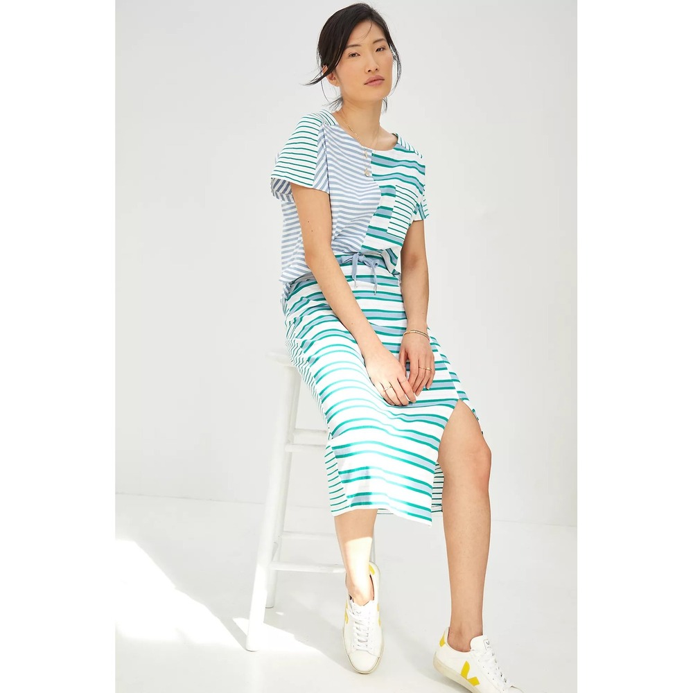 Maeve Anthropologie Tiffany Skirt Set XS Striped Two Piece Midi Skirt Top Multi